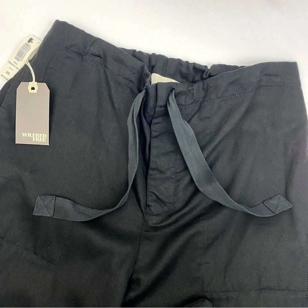 Aritzia X Wilfred Free Emmack Linen Cotton Belted High Rise Tapered Pant Trouser